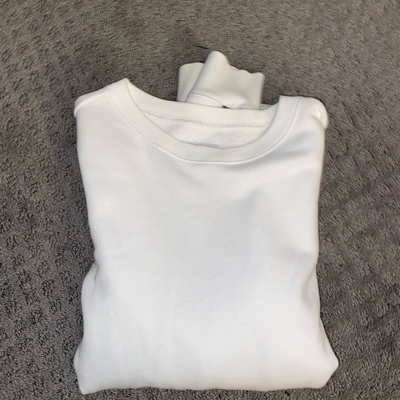 White Crew Neck Sweatshirt with stripe detailing - Picture 3 of 3